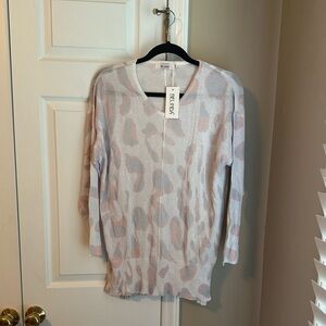Belinda Pastel Leopard Tunic Lightweight Sweater